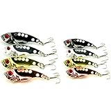 Chinatera 8Pcs Metal VIB Fishing Lure Bass Crankbait Spinner Blade Floating Rattles Treble Hooks