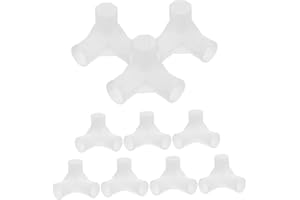 TEHAUX 10pcs Closet Rod Connector Tee Joint 16mm Inner Diameter Plastic Coupling Fitting for Fabric