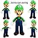 PantShop Super Mario Toys - Mario & Luigi Figurines - Yoshi & Mario Bros Action Figures - Set of 3 Mario PVC Toy Figures for Kids & Adults - Premium Cake Toppers + 2 Keychains - Great Geek Present