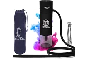 MRPAPA Portable Hookah for Travel, Hookah set with Everything, Hookahs Pipe Single Shisha Kit, To Go Hooka Cup Mini Hokahs perfect for travel, Easy Assemble & Storage Hooka Set with Portable Bag