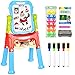 BATTOP Easel for Kids,Adjustable Double Sided Toddlers Art Easel for Two,Chalkboard and Magnetic Dry Erase Board with Painting Accessories