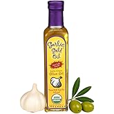 Garlic Gold Extra Virgin Olive Oil Infused with Garlic, Premium Certified USDA Organic, Low FODMAP, Cold Pressed (8.44 Fl Oz)