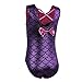 BAOHULU Girl's Spliced Diamond Gymnastics Sleeveless Tank Leotard 3-12 Years (10A(Recommended age 8-10Y), Purple)
