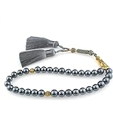beirunde Muslims Islamic Dhikr Tasbeeh 33 Tasbih Prayer Beads, Hematite Beads with Tassel