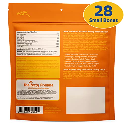 Zesty Paws Dental Bones for Small Dogs Fights Tartar & Plaque Gum