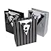 MyGift Decorative Gift Bags and Tissue with Tuxedo Design for Groomsmen, Birthday, Anniversary, Set of 3