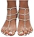 Bienvenu 2pcs Crystal Anklets for Beach Barefoot Sandals Wedding Vacation
