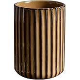 LIFKOME Vinitage Ceramic Mug, Chinese Tea Cup 300ml Striped Cup No Handle Drinking Cup for Latte Milk Water Beverage Juice Microwave and Dishwasher Safe