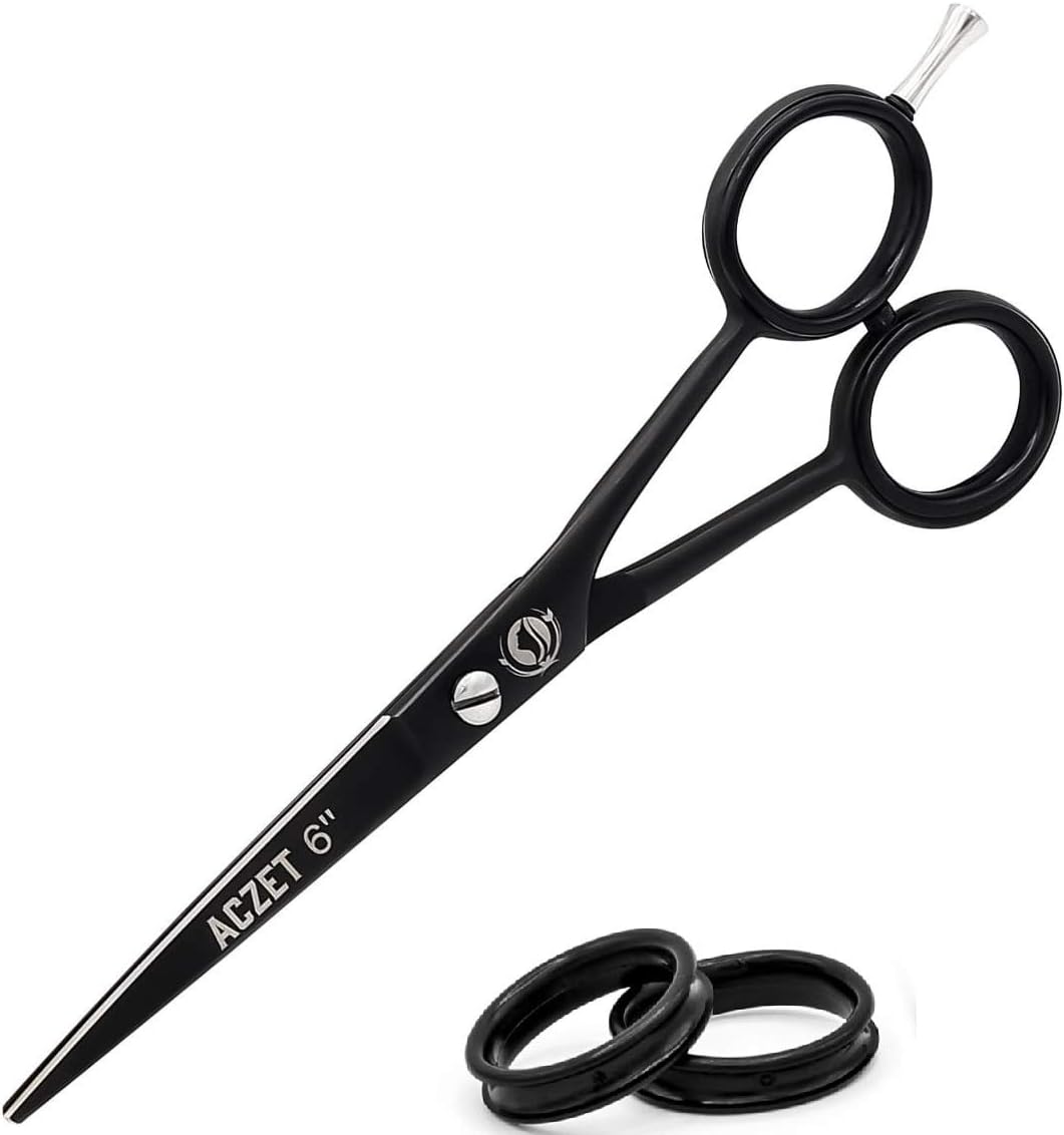 Professional Hairdressers Sharp Trimming Barbers Stainless Steel Hair Dresser Cutting Shears Salon Hairdressing Scissor Black Razor Edge Hair Cutting Scissor 6.0" for Men Ladies Women Kids Children - Image 3