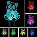 Panda lamp 3D Lamp LED Night Light Panda Bamboo lamp Leaf Touch 7 Color Change Table Lamp Xmas Toy Gift