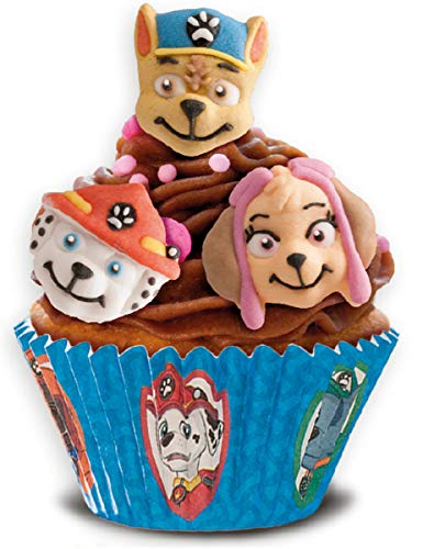 DEKORA PAW Patrol Faces Edible Icing Flat Cake Toppers for Cupcakes Cakes Set of 9