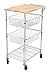 Internet's Best 3-Tier Kitchen Cart with Wire Baskets - Kitchen Island Trolley with Locking Wheels - Removable Cutting Board - 2 Sliding Wire Baskets for Cooking Utensils or Food Storage