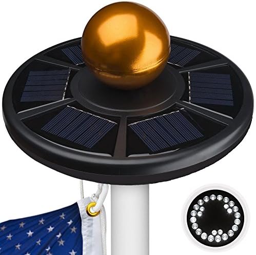 Solar Flag Pole Light, KOSIN [2017] 26 LED Waterproof Brightest, Most Powerful, Longest Lasting Flagpole Light Auto On/ Off for Outdoor, Camping, Tent (Black)