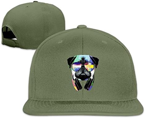 Chen851185 Cap DJ Pug With Sun Glasses Mesh Hat