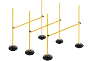Voodans Adjustable Height Agility Hurdle Set Multi-Function Soccer Trainning Pole Set Coaching Sticks with Rubber Base