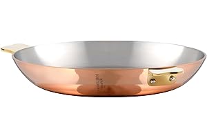 Mauviel M'Heritage M'150 B Copper Round Pan with Brass Handles, 7.9-in, Made in France