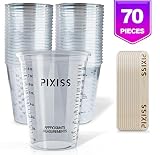 Disposable Epoxy Resin Mixing Cups Clear Plastic 10-Ounce 50-Pack for Measuring Paint Epoxy Resin Art Supplies - Graduated Measurements in ML and OZ