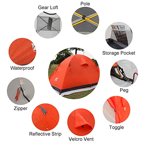 MIS Backpacking Tent for Camping, Portable Ultralight One Person Tent