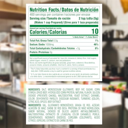 KNORR PROFESSIONAL CALDO DE RES, BEEF BOUILLON WITH BEEF FLAVOR GRANULATED BASE, BOUILLON AS A BASE, MARINADE, FLAVOR ENHANCER, SHELF STABLE CONVENIENCE, 0G TRANS FAT, 4.4 LBS (PACK OF 1)