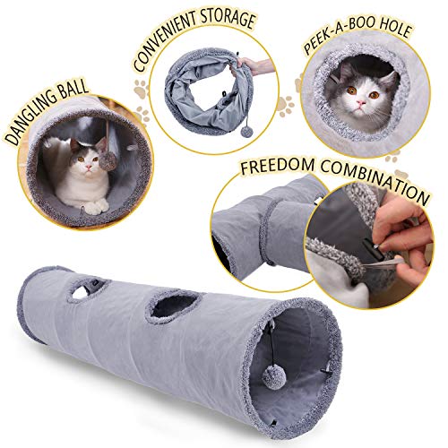 Speedy Pet Collapsible Cat Tunnel, Cat Toys Play Tunnel Durable Suede Hideaway Pet Crinkle Tunnel wi - //medicalbooks.filipinodoctors.org