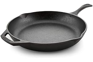Lodge 12" Cast Iron Skillet - Chef Collection - Perfect Sear - Ergonomic Handles - Superior Heat Retention - Cast Iron Cookware & Skillet