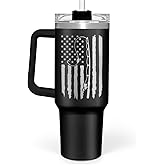 SANDJEST Fishing Tumbler with Handle 40oz, Fish Cup Tumblers with Lid & Straw, Fisherman Gifts for Men, Fishing Gift for Christmas Birthday Fathers Day