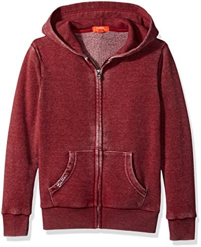 Butter Big Girls' Fleece Zip up Hoodie (More Styles Available), Pomegranate, 12/14