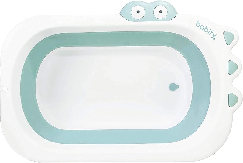 Babify Shower - Vasca da bagno pieghevole senza cuscino da bagno, pieghevole, ultra compatto, antiscivolo, colore: menta