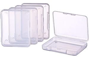 BENECREAT 18 Pack 2.63x2x0.47 Inches Rectangle Clear Plastic Bead Storage Containers Box Drawer Organizers with lid for Items,Earplugs,Pills,Tiny Bead,Jewelry Findings