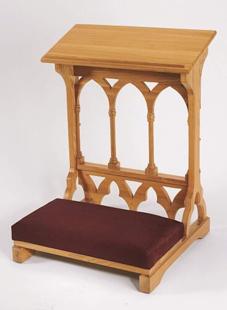 Oakwood Padded Prayer Kneeler Home or Church Altar and Pew Pulpit