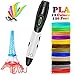 Christmas Gifts 3D Pen with LCD Screen, DigiHero Toys for Kids 3D Pen with 1.75mm PLA Filament Pack of 12 Different Colors, Each Color 10 Feet, 3D Print Pen is Perfect Gift for Kids, Adults