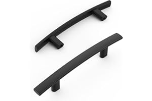 Amerdeco 10 Pack Matte Black 3 Inch(76mm) Hole Centers Kitchen Cabinet Pulls Hardware Kitchen Handles for Cabinets Cupboard H