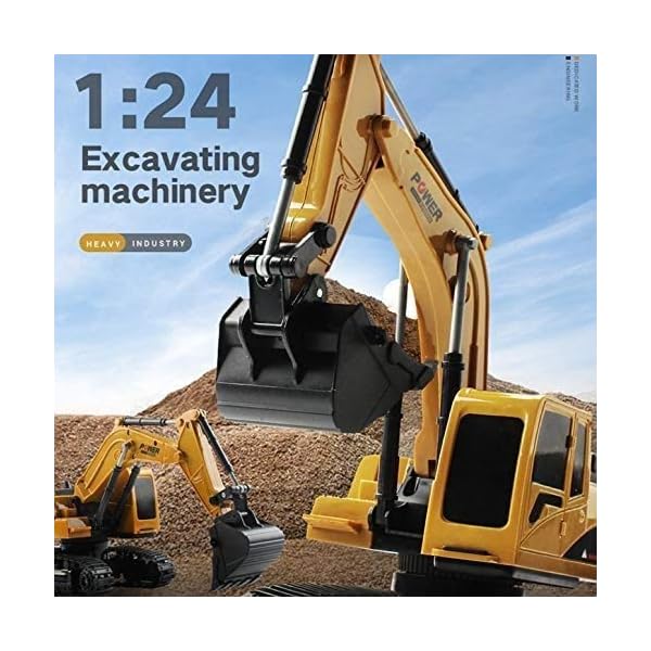 LKNJLL RC Bagger BAU Traktor Fernbedienung Bagger 6-Kanal-2.4G Baufahrzeug Digger Elektronik Hobby Spielzeug for Kinder… – Bild 8