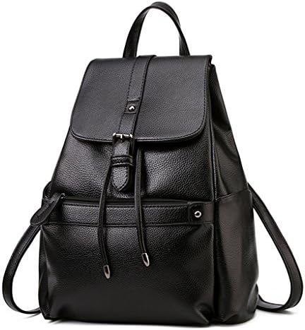BOBILIKE Women Leather Backpack Shoulder Bag Casual School Travel Daypack Purse, Black
