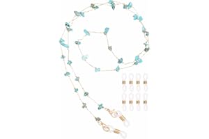 MECCANIXITY Glasses Chain, Stone Eyeglasses Strap Stylish Mask Lanyard Chains with Chain Ends for Women