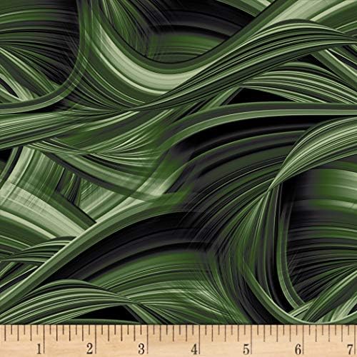 Blank Quilting Sedona Wave 108'' Wave Texture Green, Fabric by the Yard