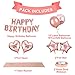 Whaline Rose Gold Birthday Party Decoration Including Happy Birthday Balloons with Foil Balloons, Rose Gold Confetti Balloons, Foil Ribbon and Table Runner(Total 50 Pcs)