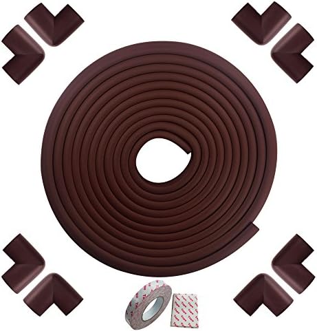 FATCHOI Safe Edge and Corner Cushion 19.68ft Edge+8 Corners Soft Rubber Child Safety Value Pack