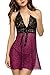Avidlove Women Halter Babydoll Lace Mesh See-through Sexy Lingerie Set Night Dress