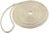 Shoreline Marine Double Braided Nylon Dock Line, Single, 1/2" x 25', Gold/White