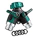DuoMuo 2 Pack 2 Way Y Hose Splitter Hose Connector Garden Outdoor Faucet - with Comfortable Rubberized Grip - 10 Washers