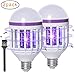 Wellgoo 2 Pack of 2 in 1 Bug Zapper Light Bulbs, Mosquito Killer Lamp, Fits 110V E27 Light Bulb Socket, Suit for Outdoor and Indoor