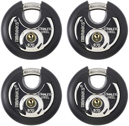Amazon Com Brinks 673 70401 70mm Commercial Discus Lock With Stainless Steel Shackle 4 Pack Automotive