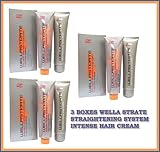 3 Boxes Wella Strate Straightener Straightening System Intense Hair Cream Made in Thailand