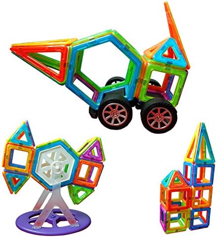 Childmate 58 Pieces Magnetic Tiles Building Blocks, Stacking Blocks Toys For Kids