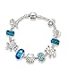 Majesto Beach Charm Bracelet for Women and Girls 7.5 Inch Shell Bracelet Sea Turtle Bracelet Summer Bracelets Sea Glass Jewelry Gifts Silver Plated