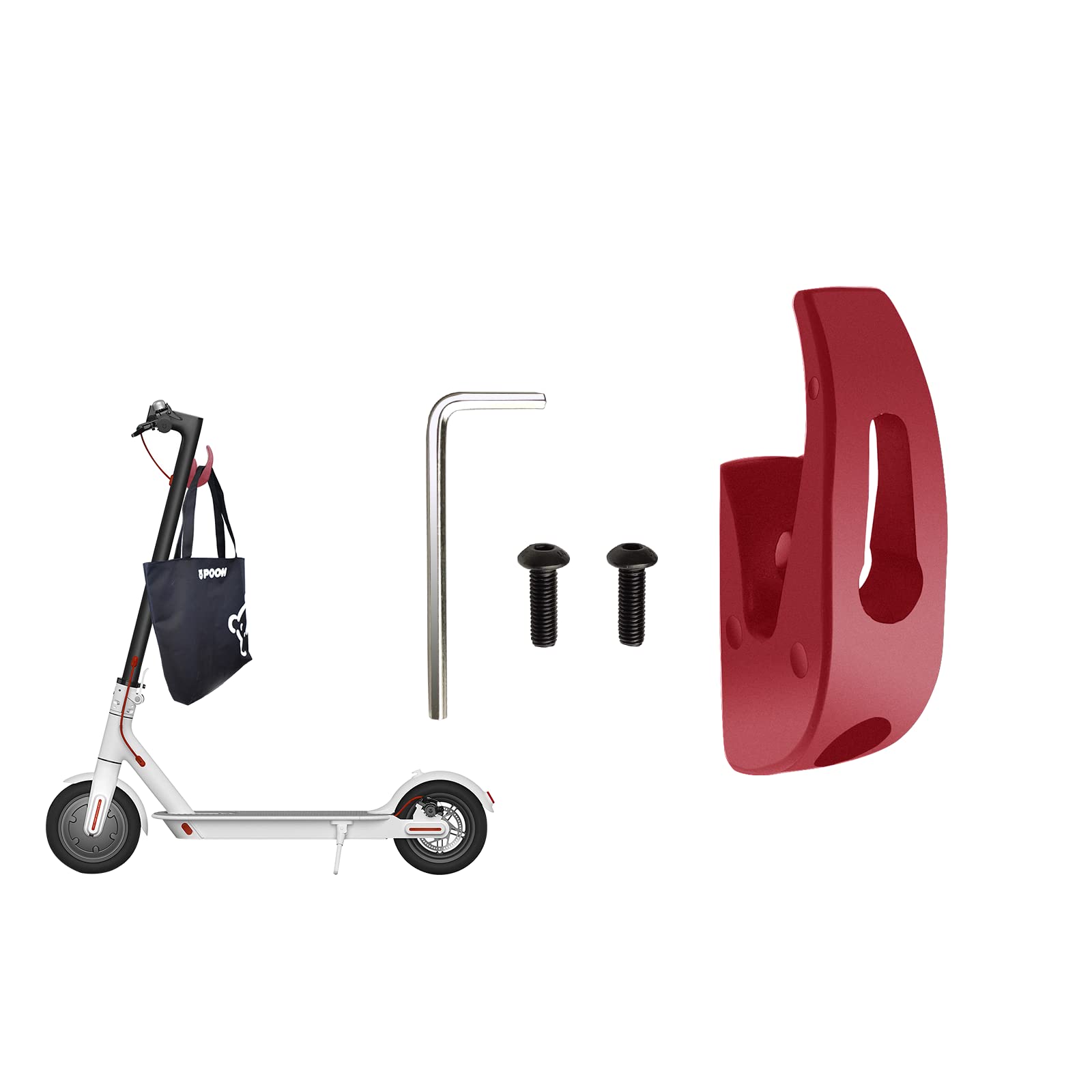 SWAUSWAUK Hook for Xiaomi e Scooters - Hook for Electric e Scooter Xiaomi Pro 2/Pro/M365/1S/Lite (Red)