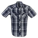 Gioberti Men's Plaid Western Shirt, Navy / Artic, 3X Large