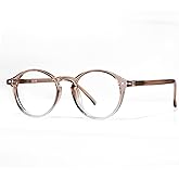 AVDLAB Blue Light Blocking Glasses Round Retro Computer Gaming Glasses Women Men UV Protection AB3303 (Brown)