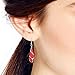 AeraVida Vintage Stone Teardrop Birthstone Sterling Silver Earrings, 9x45 mm | Dangle Earrings for Women (Red)